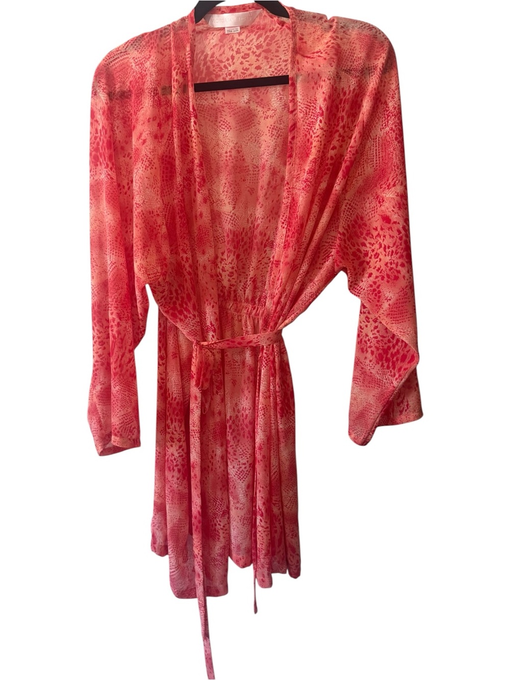 Victoria's Secret Sheer Coral Snake Print Kimono Robe ONE SIZE